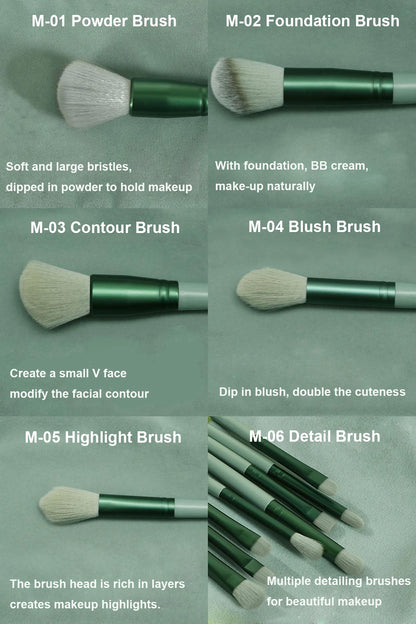 Makeup Brush Set and Bag 13 Pcs