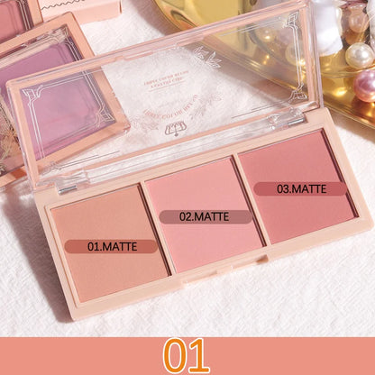 PIPL Fantasy Girl Three Color Blush Palette with Brush