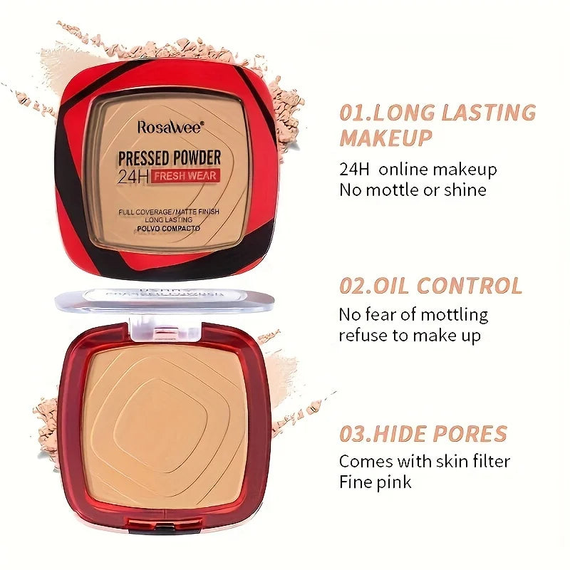 Rosawee 24H Pressed Matte Finishing Powder with Applicator