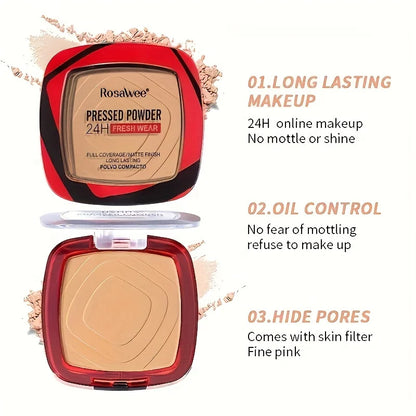 Rosawee 24H Pressed Matte Finishing Powder with Applicator