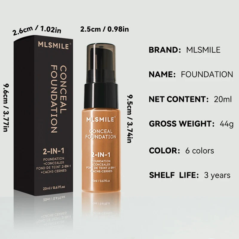 MLSMILE 2-IN-1 Liquid Foundation and Concealer