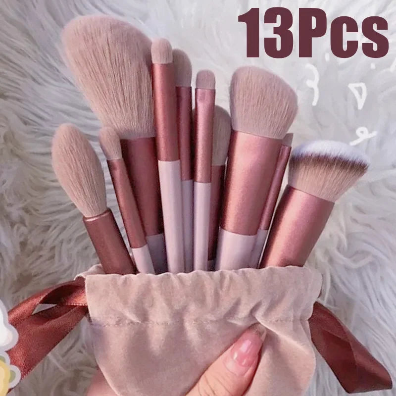 Makeup Brush Set and Bag 13 Pcs