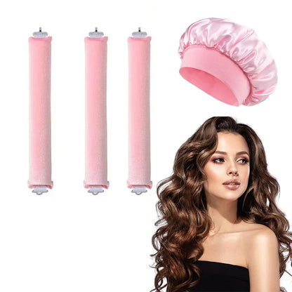 Satin Bonnet and Heatless Curling Rods