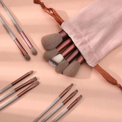 Makeup Brush Set and Bag 13 Pcs