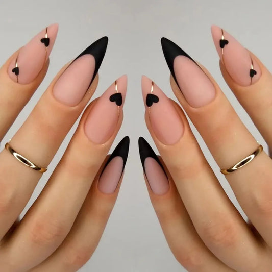 Stiletto French Tip Nails 24pcs