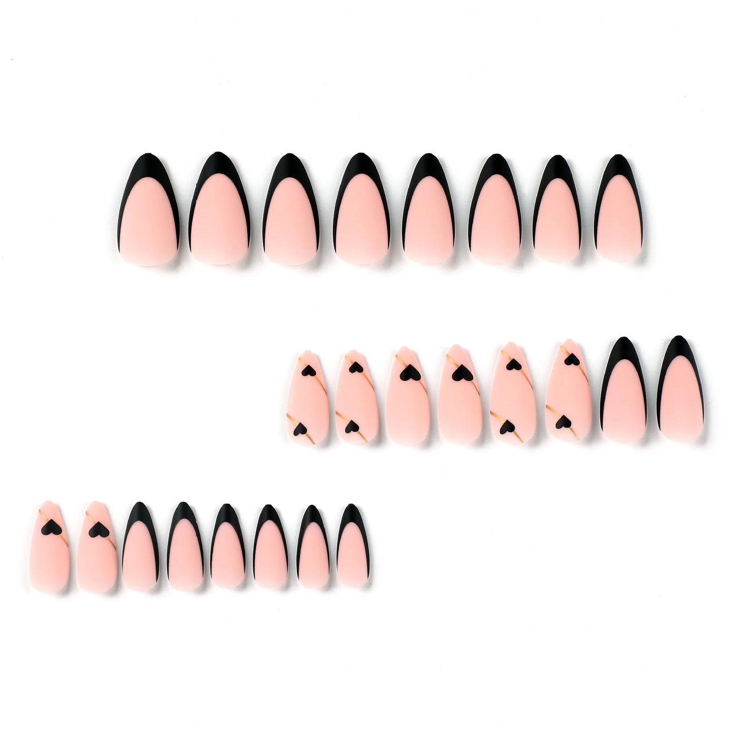 Stiletto French Tip Nails 24pcs